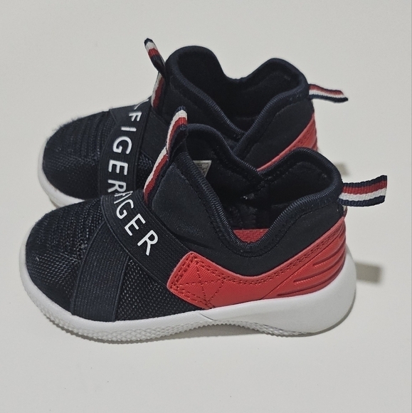Tomy Hilfiger Baby Toddler Boy Girl Slip On Shoes Size 5 Red Blue - Picture 2 of 8